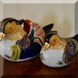 P02. Pair of porcelain Mandarin ducks.  